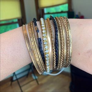 Gold & Black Bracelet Set